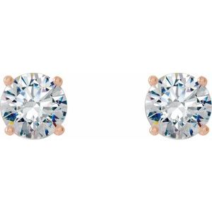 14K Rose 1 1/2 CTW Lab-Grown Diamond 4-Prong Stud Earrings 688850:LG641:P