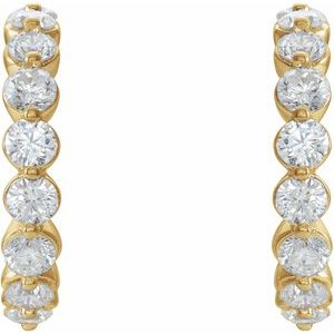 14K Yellow Lab-Grown Moissanite 16.5 mm Hoop Earrings