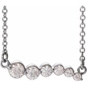 Platinum 1/4 CTW Natural Diamond Graduated 16" Necklace