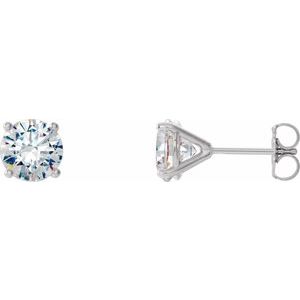 14K White 1 CTW Lab-Grown Diamond 4-Prong Stud Earrings 688850:LG634:P