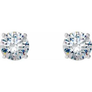 14K White 1 CTW Lab-Grown Diamond 4-Prong Stud Earrings 688850:LG634:P