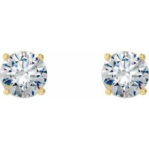 14K Yellow 1 CTW Lab-Grown Diamond 4-Prong Stud Earrings 688850:LG630:P