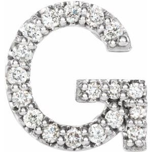 Sterling Silver .06 CTW Natural Diamond Initial G Earring