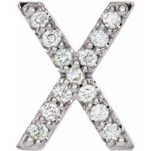 Sterling Silver .05 CTW Natural Diamond Initial X Earring