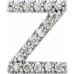 Sterling Silver .06 CTW Natural Diamond Initial Z Earring