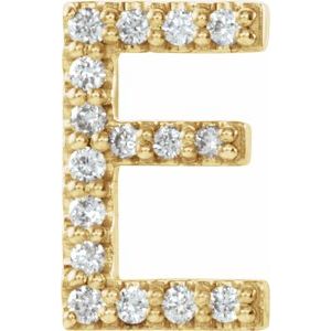 14K Yellow .06 CTW Natural Diamond Initial E Earring