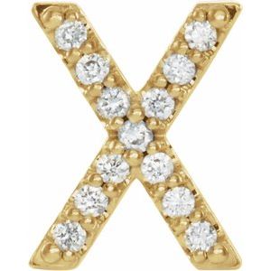 14K Yellow .05 CTW Natural Diamond Initial X Earring