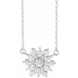 Platinum 1/2 CTW Natural Diamond Vintage-Inspired 16" Necklace