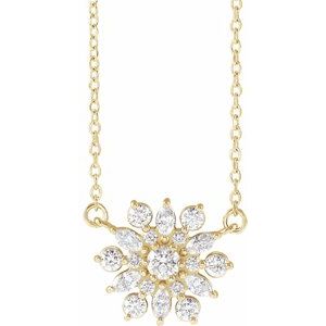 14K Yellow 1/2 CTW Natural Diamond Vintage-Inspired 18" Necklace