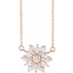 14K Rose 1/2 CTW Natural Diamond Vintage-Inspired 18" Necklace