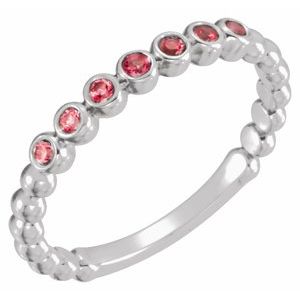 Sterling Silver Natural Ruby Stackable Ring 71813:640:P