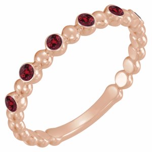 14K Rose Natural Ruby Stackable Ring 71814:641:P