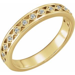 14K Yellow 1/8 CTW Natural Diamond Stackable Ring