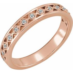 14K Rose 1/8 CTW Natural Diamond Stackable Ring