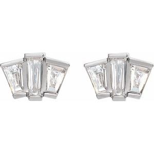 Platinum 1/3 CTW Natural Diamond Geometric Cluster Earrings