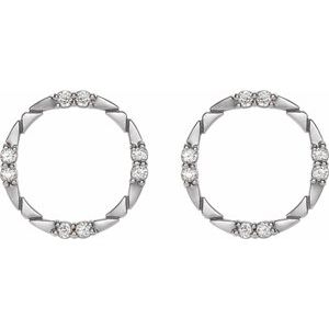 Platinum 1/5 CTW Natural Diamond Geometric Earrings