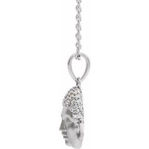 Platinum 1/8 CTW Natural Diamond Buddha 16-18" Necklace