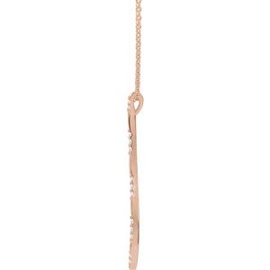 14K Rose .06 CTW Natural Diamond Bar 16-18" Necklace