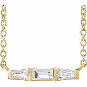 14K Yellow 1/8 CTW Natural Diamond Bar 18" Necklace