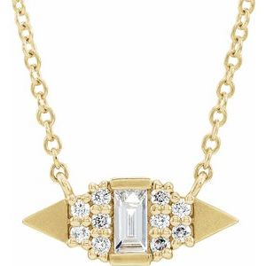 14K Yellow 1/6 CTW Natural Diamond Geometric 18" Necklace