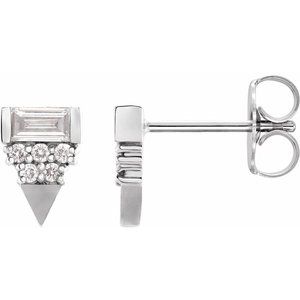 14K Yellow 1/4 CTW Natural Diamond Geometric Earrings