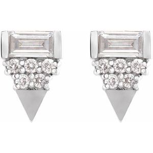 Platinum 1/4 CTW Natural Diamond Geometric Earrings