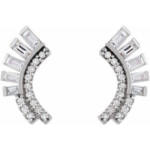 Platinum 1/3 CTW Natural Diamond Fan Earrings