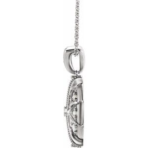 Platinum 1/4 CTW Natural Diamond Vintage-Inspired 16-18" Necklace