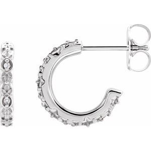 Platinum .04 CTW Natural Diamond Vintage-Inspired Huggie Earrings