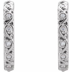 0.06 CTWNatural Diamond Sculptural Hoop Earrings 87110:603:P