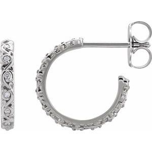 0.06 CTWNatural Diamond Sculptural Hoop Earrings 87110:603:P