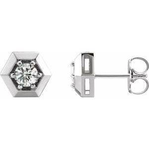 Platinum 1/2 CTW Natural Diamond Geometric Earrings