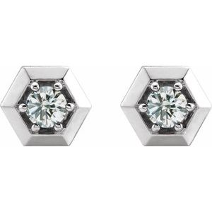 Platinum 1/2 CTW Natural Diamond Geometric Earrings