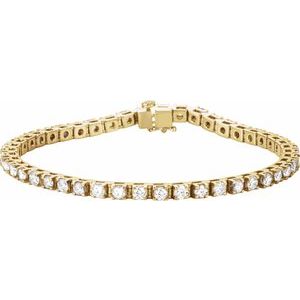 14K Yellow 4 3/4 CTW Natural Diamond Line 7" Bracelet