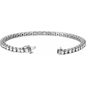 14K White 4 3/4 CTW Lab-Grown Diamond Line 7" Bracelet