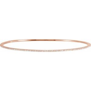 14K Rose 1 CTW Lab-Grown Diamond Stackable Bangle 8" Bracelet