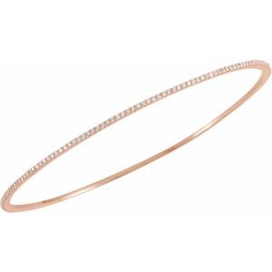 14K Rose 1 CTW Lab-Grown Diamond Stackable Bangle 8" Bracelet