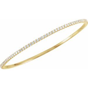 14K Yellow 3 CTW Lab-Grown Diamond Stackable Bangle 8" Bracelet