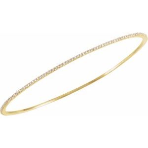 14K Yellow 1 CTW Lab-Grown Diamond Stackable Bangle 8" Bracelet