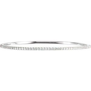 14K White 3 CTW Lab-Grown Diamond Stackable Bangle 8" Bracelet