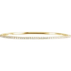 14K Yellow 3 CTW Lab-Grown Diamond Stackable Bangle 8" Bracelet