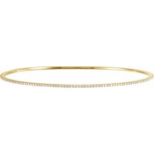 14K Yellow 1 CTW Lab-Grown Diamond Stackable Bangle 8" Bracelet