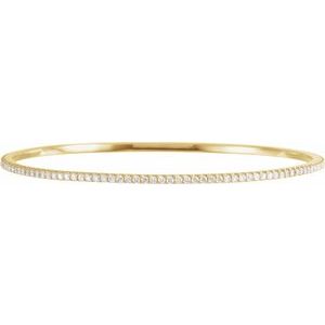 14K Yellow 2 CTW Natural Diamond Stackable Bangle 8" Bracelet