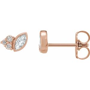 14K Rose 1/5 CTW Natural Diamond Earrings