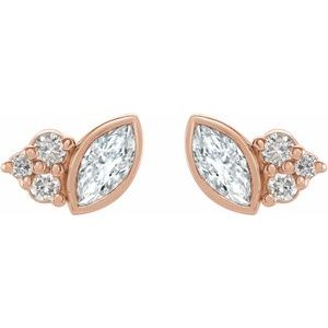 14K Rose 1/5 CTW Natural Diamond Earrings