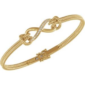 14K Yellow  1/8 CTW Natural Diamond Bangle 7 1/2â€ Bracelet