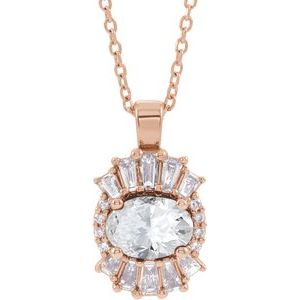 14K Rose 1 CTW Natural Diamond 16-18" Necklace