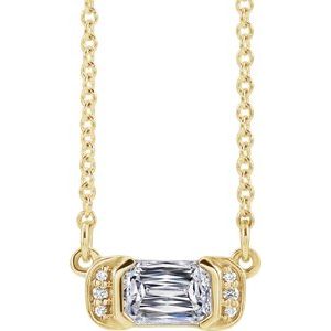 14K Yellow 1/2 CTW Natural Diamond Bar 16" Necklace