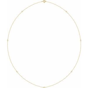 14K Yellow 1/4 CTW Lab-Grown Diamond 7-Station 24" Necklace