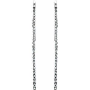 14K Yellow 1/4 CTW Natural Diamond Vertical Bar Earrings